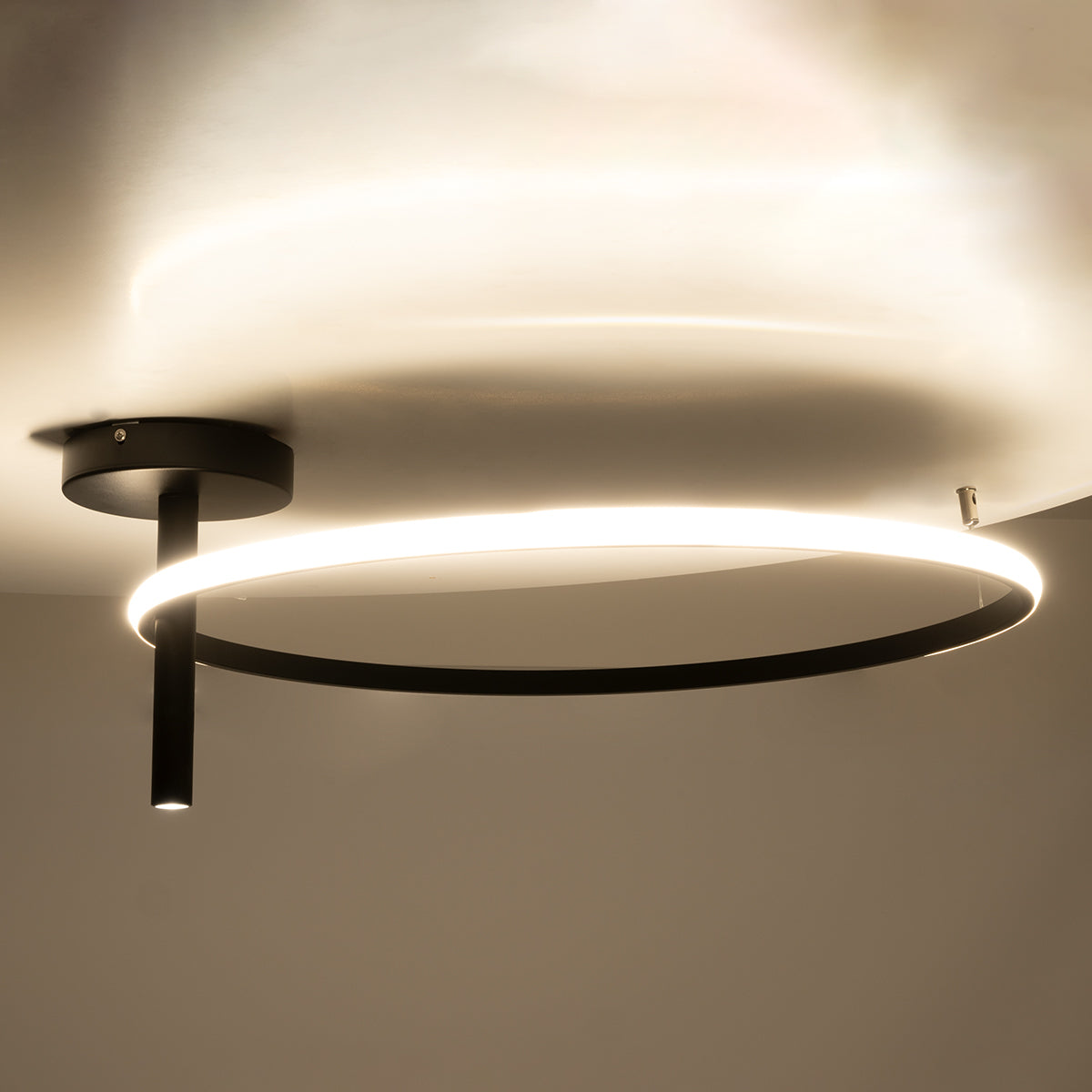 GLOBOSTAR® VERONA 61223 Μοντέρνο Φωτιστικό Οροφής LED 36W 4032lm 360° AC 220-240V IP20 Ρυθμιζόμενο Λευκό CCT με On/Off 2700K/4500K/6000K - Lumileds SMD Chip - Μαύρο Ματ - Μ60 x Π60 x Υ23cm - 3 Χρόνια Εγγύηση
