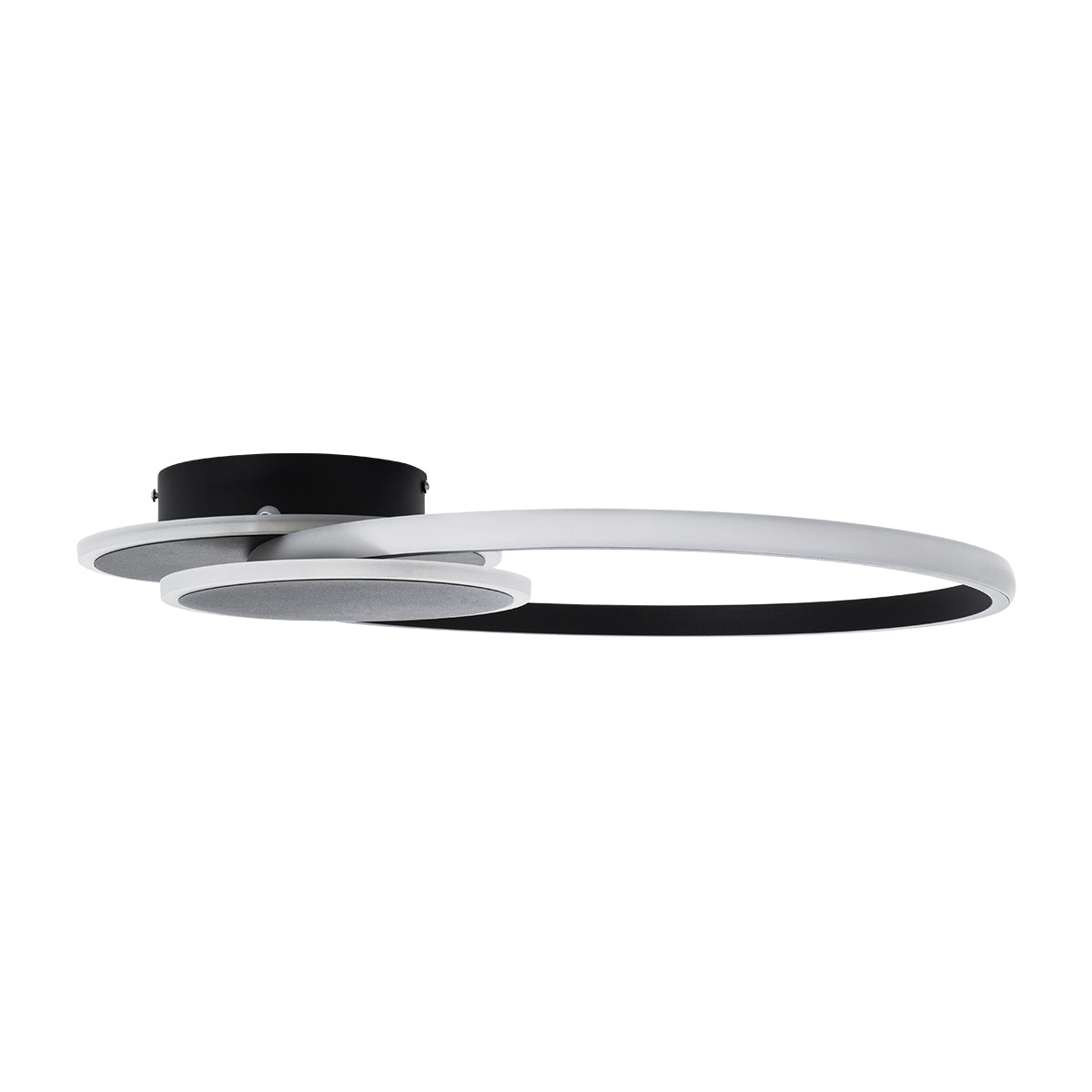 GLOBOSTAR® CIRCUO 61229 Μοντέρνο Φωτιστικό Οροφής LED 75W 8400lm 360° AC 220-240V IP20 Ρυθμιζόμενο Λευκό CCT με Χειριστήριο από 2700K έως 6000K Dimmable - Lumileds SMD Chip - Μαύρο Ματ - Μ53 x Π42.5 x Υ9cm - 3 Χρόνια Εγγύηση