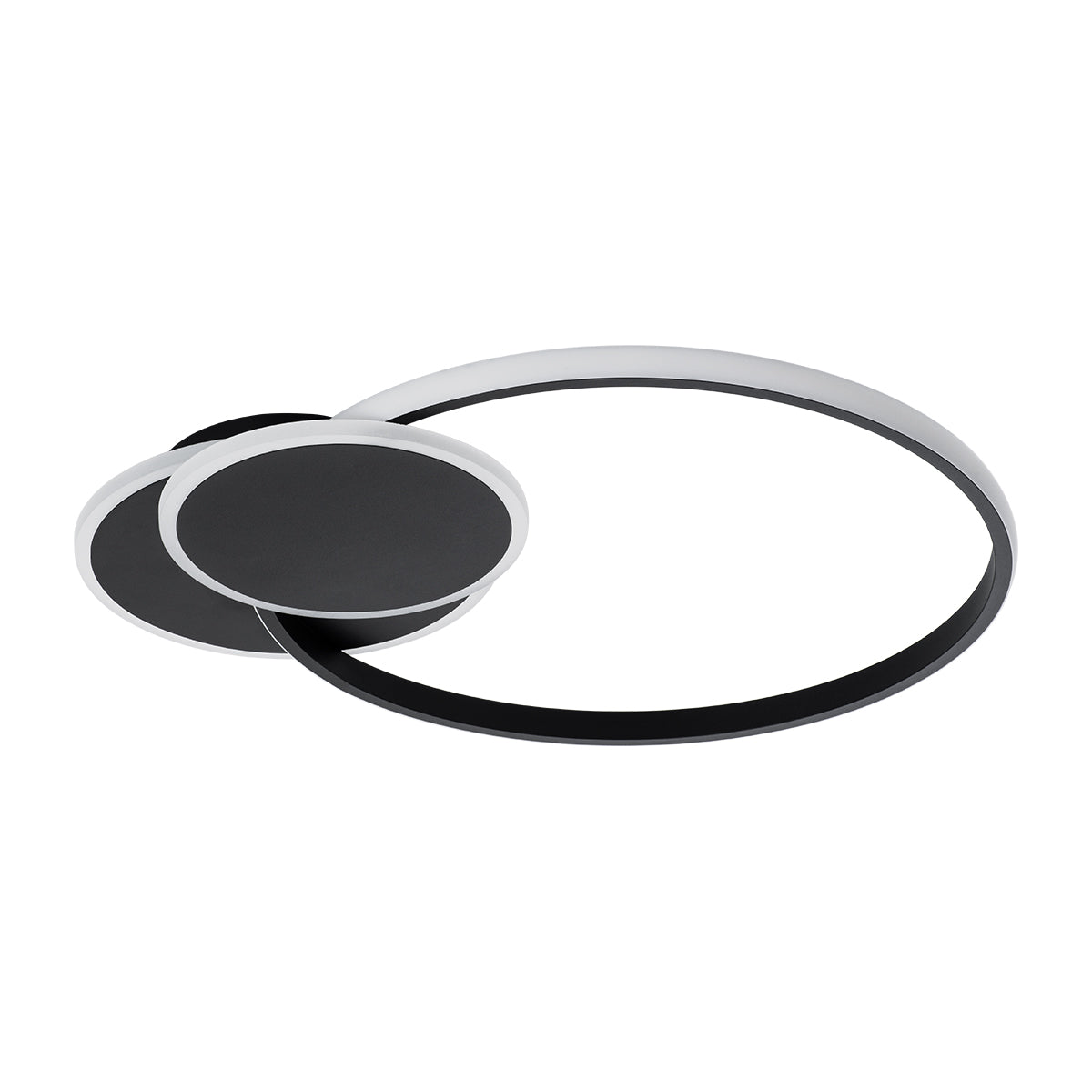 GLOBOSTAR® CIRCUO 61229 Μοντέρνο Φωτιστικό Οροφής LED 75W 8400lm 360° AC 220-240V IP20 Ρυθμιζόμενο Λευκό CCT με Χειριστήριο από 2700K έως 6000K Dimmable - Lumileds SMD Chip - Μαύρο Ματ - Μ53 x Π42.5 x Υ9cm - 3 Χρόνια Εγγύηση