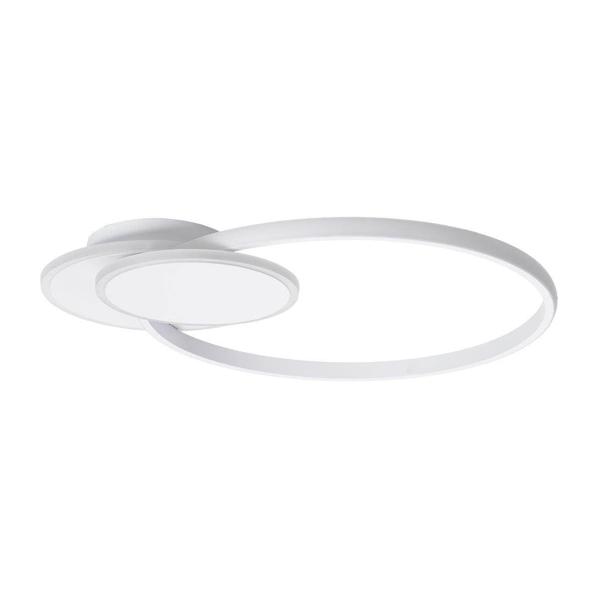 GLOBOSTAR® CIRCUO 61230 Μοντέρνο Φωτιστικό Οροφής LED 75W 8400lm 360° AC 220-240V IP20 Ρυθμιζόμενο Λευκό CCT με Χειριστήριο από 2700K έως 6000K Dimmable - Lumileds SMD Chip - Λευκό Ματ - Μ53 x Π42.5 x Υ9cm - 3 Χρόνια Εγγύηση