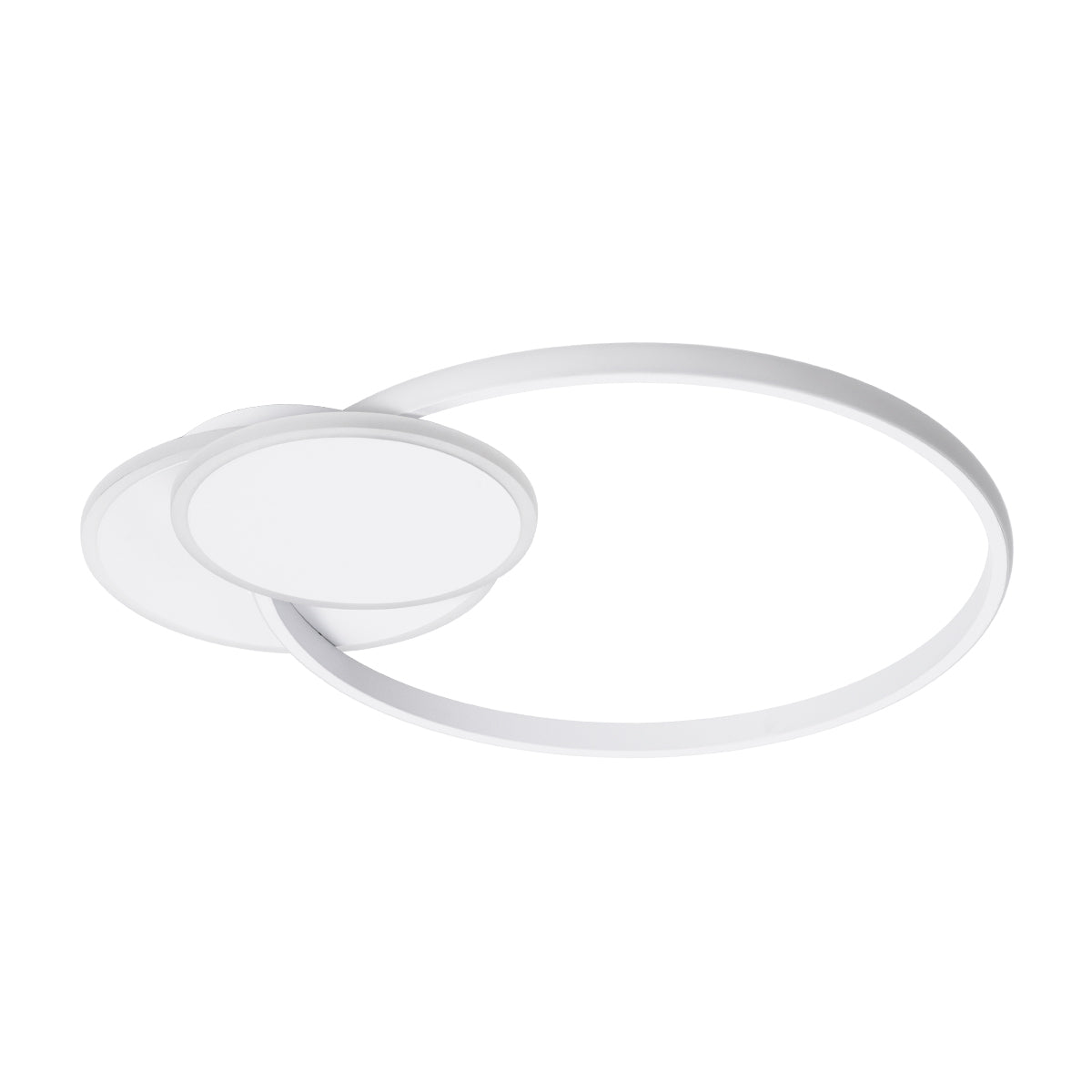 GLOBOSTAR® CIRCUO 61230 Μοντέρνο Φωτιστικό Οροφής LED 75W 8400lm 360° AC 220-240V IP20 Ρυθμιζόμενο Λευκό CCT με Χειριστήριο από 2700K έως 6000K Dimmable - Lumileds SMD Chip - Λευκό Ματ - Μ53 x Π42.5 x Υ9cm - 3 Χρόνια Εγγύηση