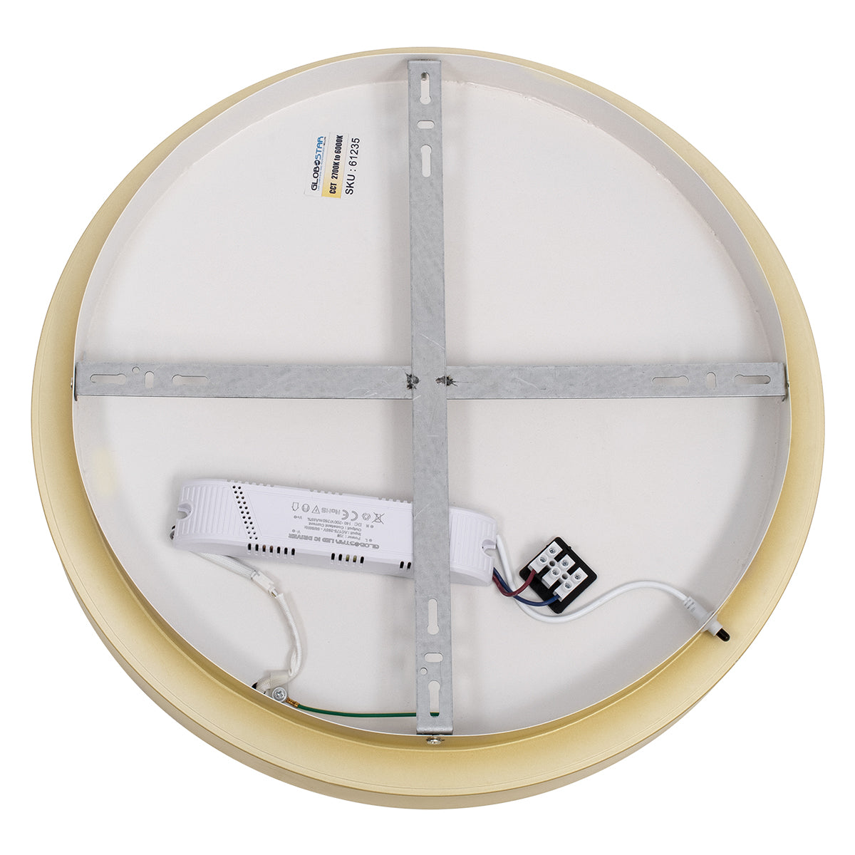 GLOBOSTAR® SALEM 61235 Μοντέρνο Φωτιστικό Οροφής LED 75W 8625lm 120° AC 220-240V IP20 Ρυθμιζόμενο Λευκό CCT με Χειριστήριο από 2700K έως 6000K Dimmable - Lumileds SMD Chip - Χρυσό - Μ45 x Π45 x Υ8.5cm - 3 Χρόνια Εγγύηση - ledmania.gr