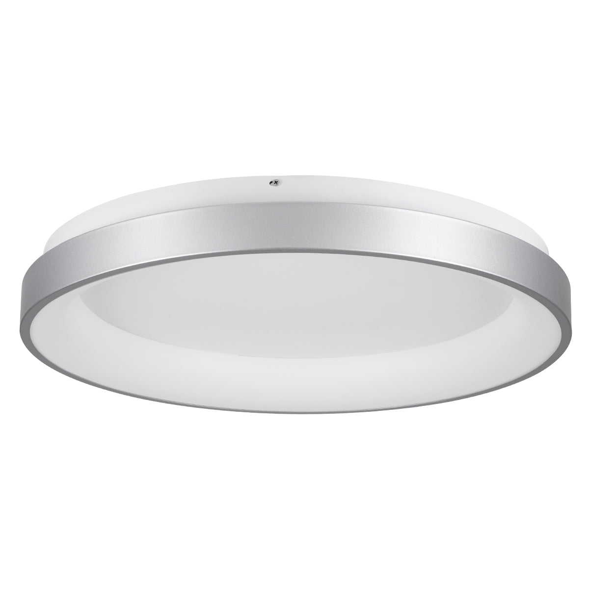 GloboStar® SALEM 61238 Πλαφονιέρα Οροφής Δαχτυλίδι-Κύκλος LED CCT 105W 12075lm 120° AC 220-240V - Εναλλαγή Φωτισμού μέσω Τηλεχειριστηρίου All In One Ψυχρό 6000k+Φυσικό 4500k+Θερμό 2700k Dimmable Φ60cm - Ασημί - 3 Years Warranty - ledmania.gr
