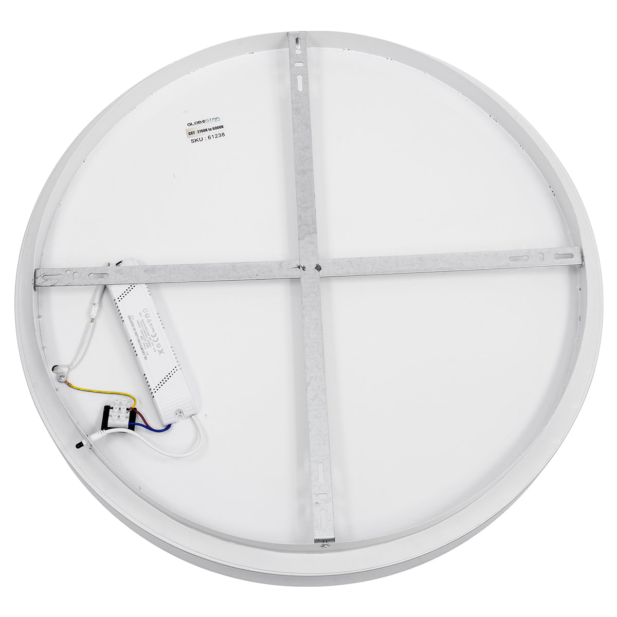 GloboStar® SALEM 61238 Πλαφονιέρα Οροφής Δαχτυλίδι-Κύκλος LED CCT 105W 12075lm 120° AC 220-240V - Εναλλαγή Φωτισμού μέσω Τηλεχειριστηρίου All In One Ψυχρό 6000k+Φυσικό 4500k+Θερμό 2700k Dimmable Φ60cm - Ασημί - 3 Years Warranty - ledmania.gr