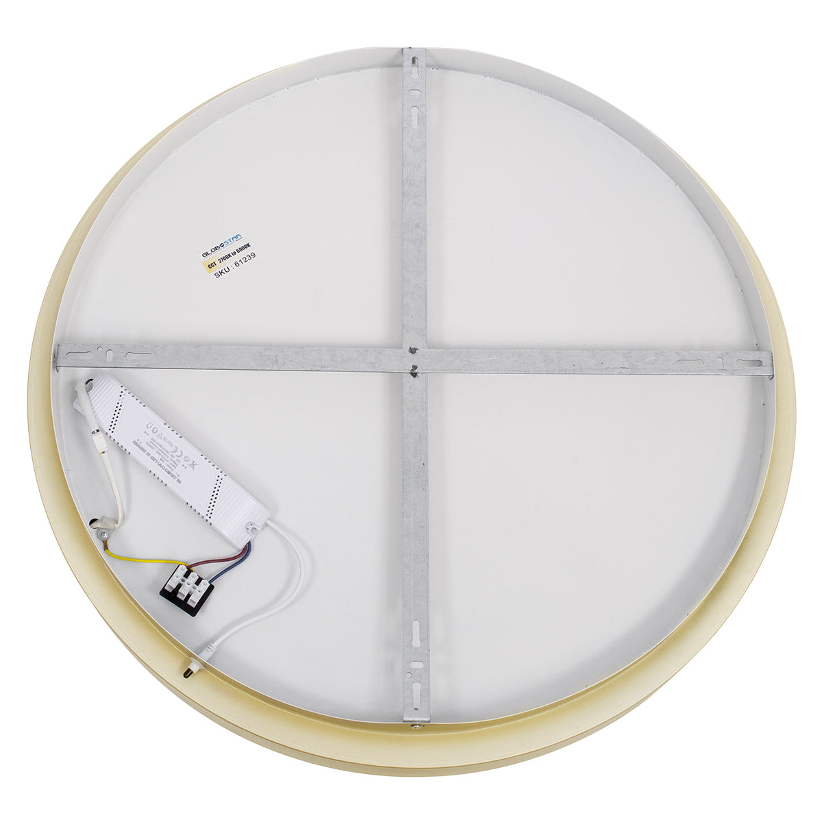GloboStar® SALEM 61239 Πλαφονιέρα Οροφής Δαχτυλίδι-Κύκλος LED CCT 105W 12075lm 120° AC 220-240V - Εναλλαγή Φωτισμού μέσω Τηλεχειριστηρίου All In One Ψυχρό 6000k+Φυσικό 4500k+Θερμό 2700k Dimmable Φ60cm - Χρυσό Σαμπανιζέ - 3 Years Warranty - ledmania.gr