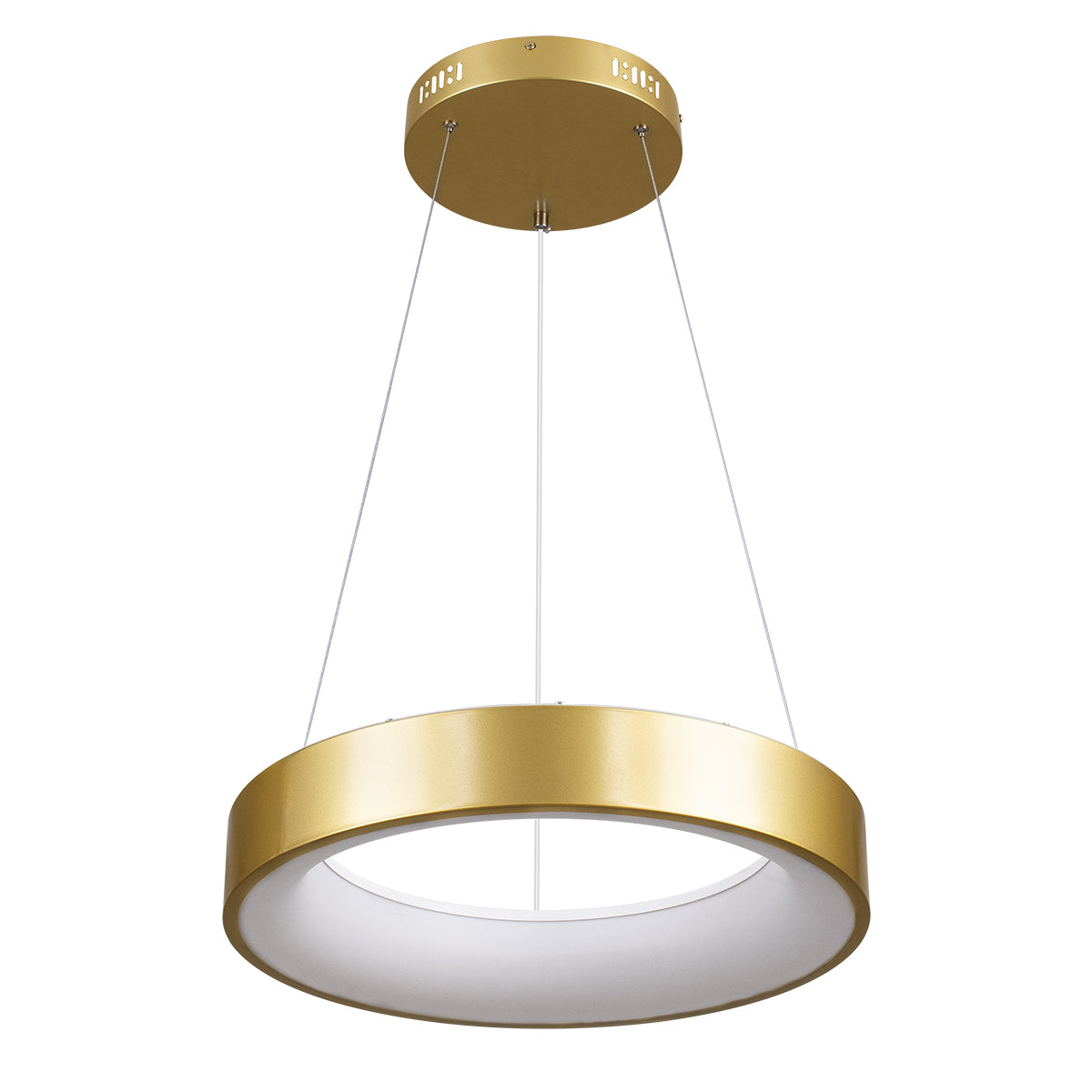 GLOBOSTAR® SALEM 61243 Μοντέρνο Κρεμαστό Φωτιστικό Οροφής LED 75W 8625lm 120° AC 220-240V IP20 Ρυθμιζόμενο Λευκό CCT με Χειριστήριο από 2700K έως 6000K Dimmable - Lumileds SMD Chip - Χρυσό - Μ45 x Π45 x Υ7cm - 3 Χρόνια Εγγύηση - ledmania.gr