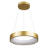 GLOBOSTAR® SALEM 61243 Μοντέρνο Κρεμαστό Φωτιστικό Οροφής LED 75W 8625lm 120° AC 220-240V IP20 Ρυθμιζόμενο Λευκό CCT με Χειριστήριο από 2700K έως 6000K Dimmable - Lumileds SMD Chip - Χρυσό - Μ45 x Π45 x Υ7cm - 3 Χρόνια Εγγύηση - ledmania.gr