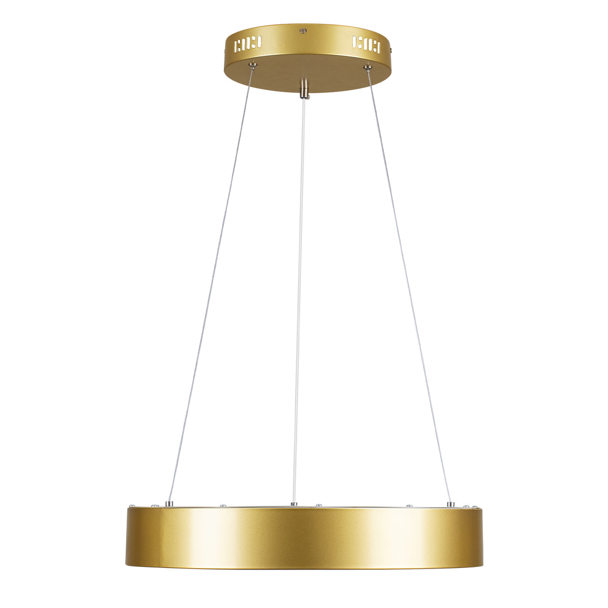 GLOBOSTAR® SALEM 61243 Μοντέρνο Κρεμαστό Φωτιστικό Οροφής LED 75W 8625lm 120° AC 220-240V IP20 Ρυθμιζόμενο Λευκό CCT με Χειριστήριο από 2700K έως 6000K Dimmable - Lumileds SMD Chip - Χρυσό - Μ45 x Π45 x Υ7cm - 3 Χρόνια Εγγύηση - ledmania.gr