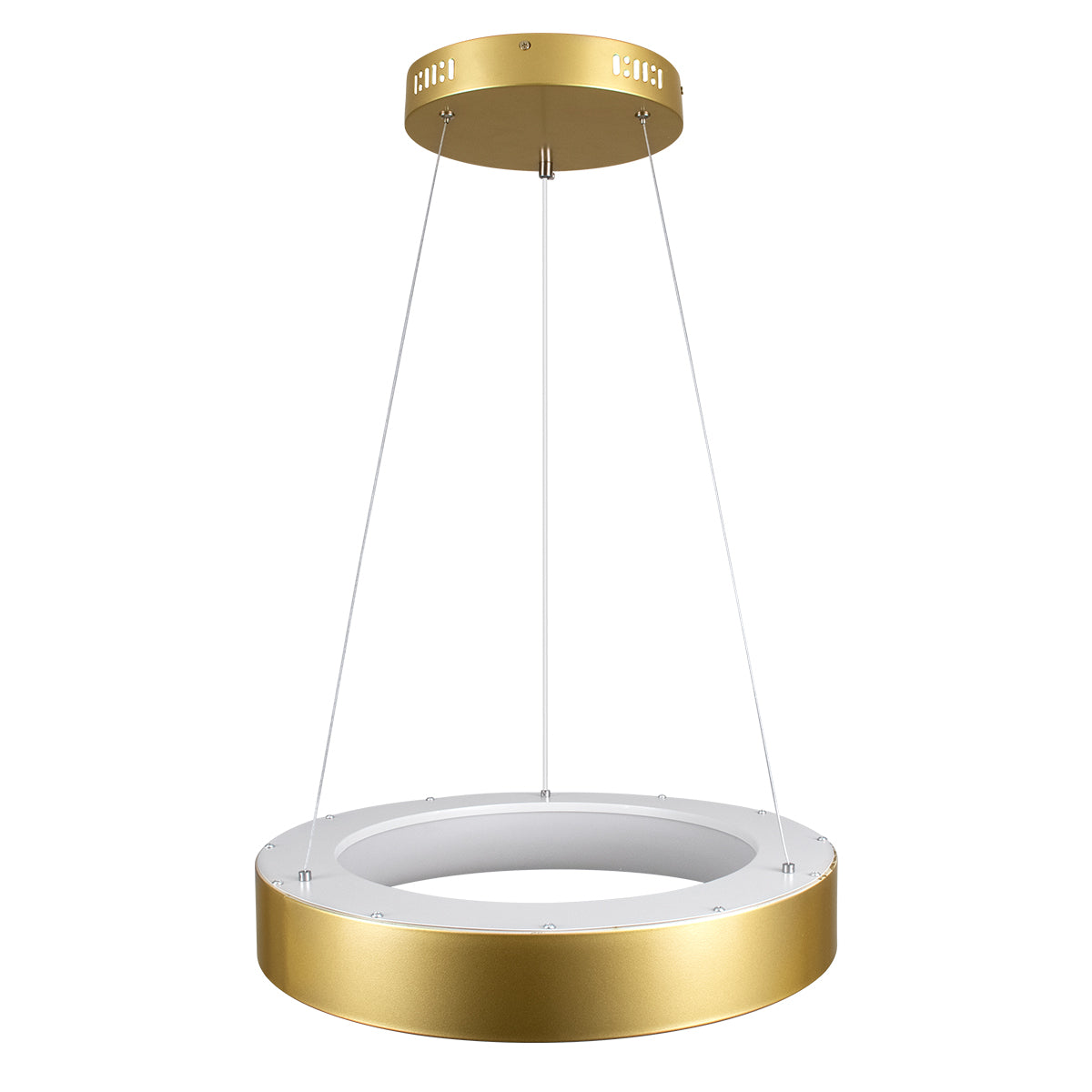 GLOBOSTAR® SALEM 61243 Μοντέρνο Κρεμαστό Φωτιστικό Οροφής LED 75W 8625lm 120° AC 220-240V IP20 Ρυθμιζόμενο Λευκό CCT με Χειριστήριο από 2700K έως 6000K Dimmable - Lumileds SMD Chip - Χρυσό - Μ45 x Π45 x Υ7cm - 3 Χρόνια Εγγύηση - ledmania.gr
