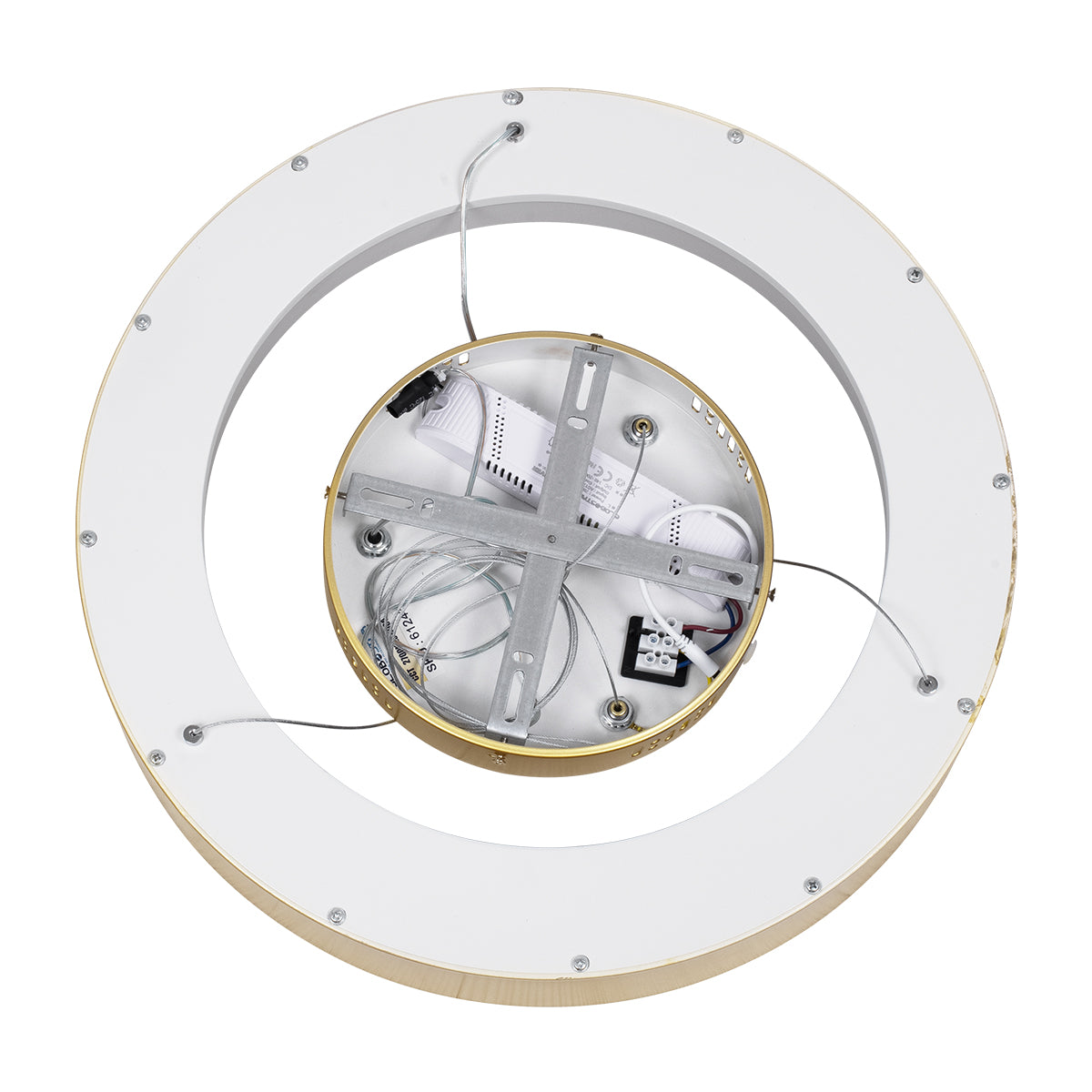 GLOBOSTAR® SALEM 61243 Μοντέρνο Κρεμαστό Φωτιστικό Οροφής LED 75W 8625lm 120° AC 220-240V IP20 Ρυθμιζόμενο Λευκό CCT με Χειριστήριο από 2700K έως 6000K Dimmable - Lumileds SMD Chip - Χρυσό - Μ45 x Π45 x Υ7cm - 3 Χρόνια Εγγύηση - ledmania.gr