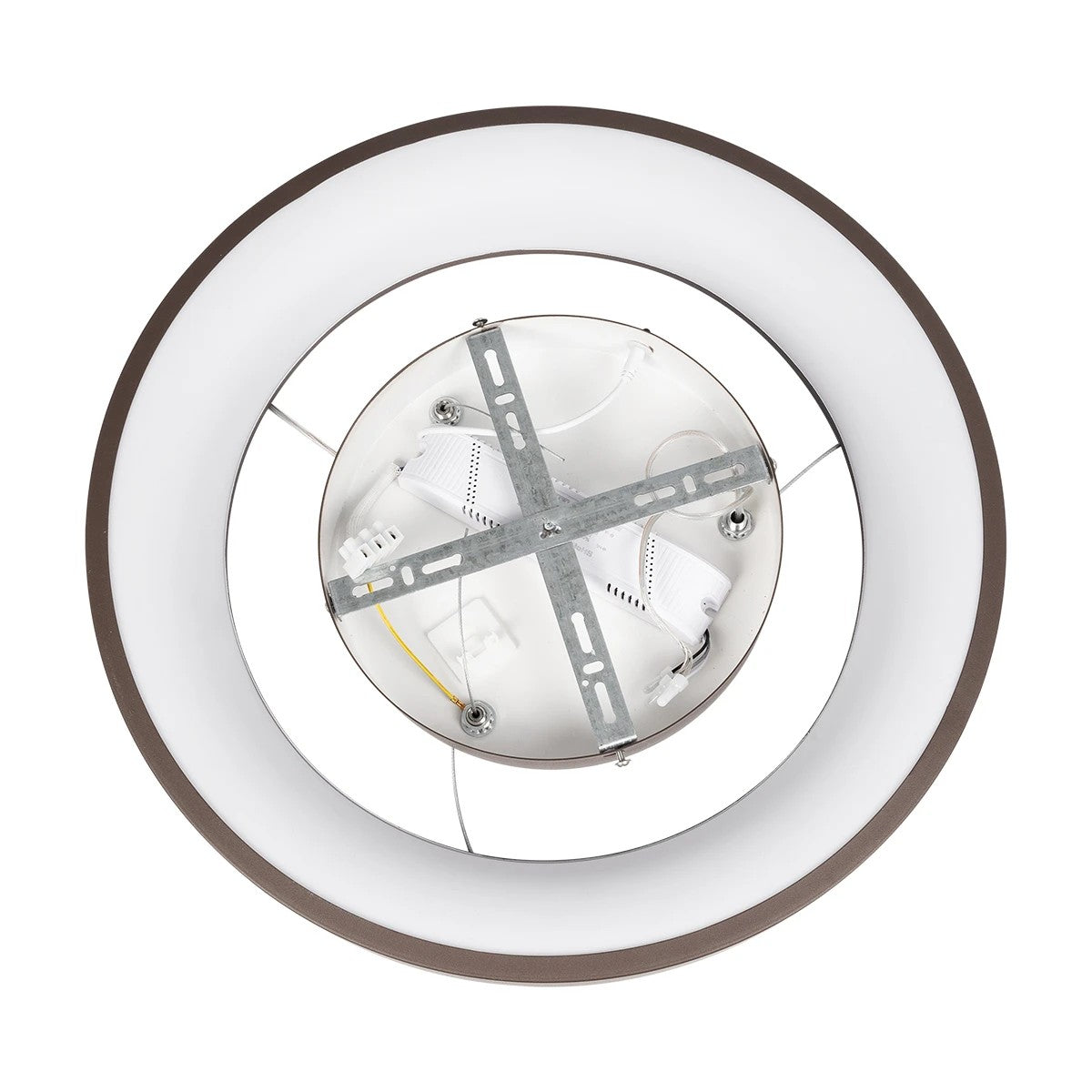 GLOBOSTAR® SALEM 61244 Μοντέρνο Κρεμαστό Φωτιστικό Οροφής LED 75W 8625lm 120° AC 220-240V IP20 Ρυθμιζόμενο Λευκό CCT με Χειριστήριο από 2700K έως 6000K Dimmable - Lumileds SMD Chip - Καφέ Ματ - Μ45 x Π45 x Υ6cm - 3 Χρόνια Εγγύηση