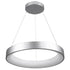 GloboStar® SALEM 61246 Κρεμαστή Πλαφονιέρα Οροφής Δαχτυλίδι-Κύκλος LED CCT 105W 12075lm 120° AC 220-240V - Εναλλαγή Φωτισμού μέσω Τηλεχειριστηρίου All In One Ψυχρό 6000k+Φυσικό 4500k+Θερμό 2700k Dimmable Φ60cm - Ασημί - 3 Years Warranty - ledmania.gr