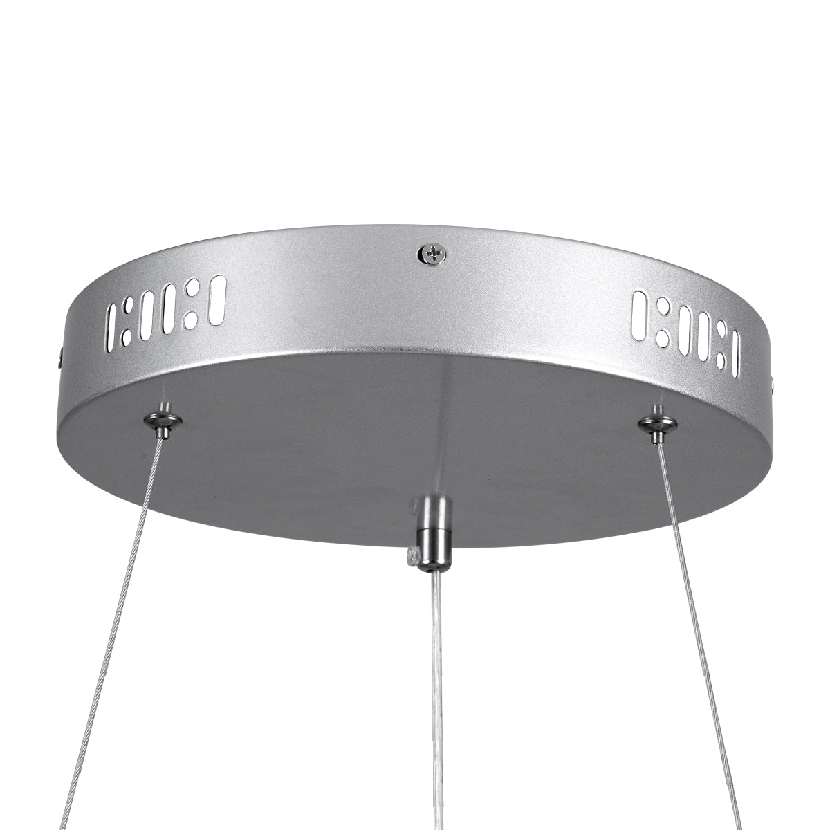 GloboStar® SALEM 61246 Κρεμαστή Πλαφονιέρα Οροφής Δαχτυλίδι-Κύκλος LED CCT 105W 12075lm 120° AC 220-240V - Εναλλαγή Φωτισμού μέσω Τηλεχειριστηρίου All In One Ψυχρό 6000k+Φυσικό 4500k+Θερμό 2700k Dimmable Φ60cm - Ασημί - 3 Years Warranty - ledmania.gr