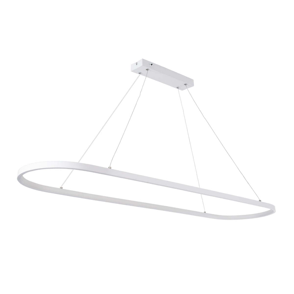 GLOBOSTAR® BOLIVAR 61272 Μοντέρνο Κρεμαστό Φωτιστικό Οροφής LED 54W 6210lm 360° AC 220-240V IP20 Ρυθμιζόμενο Λευκό CCT με Χειριστήριο από 2700K έως 6000K Dimmable - Lumileds SMD Chip - Λευκό Ματ - Μ120 x Π30 x Υ2cm - 3 Χρόνια Εγγύηση - ledmania.gr