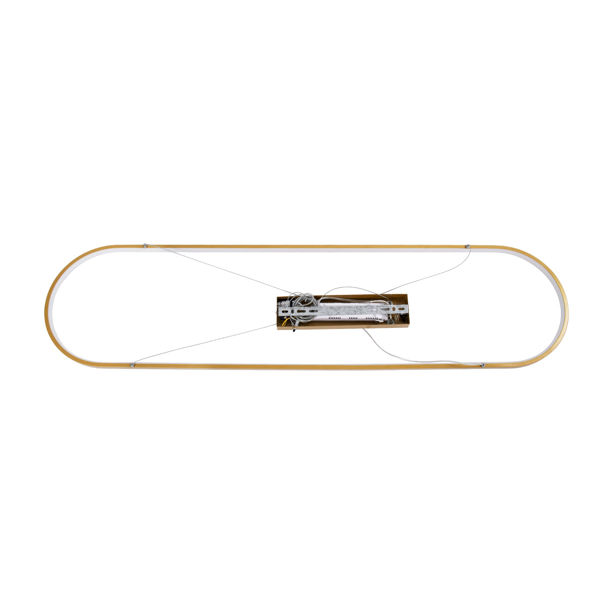 GLOBOSTAR® BOLIVAR 61274 Μοντέρνο Κρεμαστό Φωτιστικό Οροφής LED 54W 6210lm 360° AC 220-240V IP20 Ρυθμιζόμενο Λευκό CCT με Χειριστήριο από 2700K έως 6000K Dimmable - Lumileds SMD Chip - Χρυσό Βούρτσας - Μ120 x Π30 x Υ2cm - 3 Χρόνια Εγγύηση - ledmania.gr