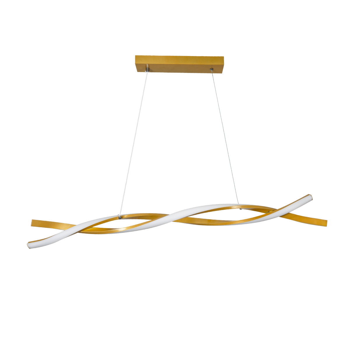 GloboStar® MORALES 61278 Κρεμαστό Φωτιστικό Οροφής Design LED CCT 54W 6048lm 200° AC 220-240V - Εναλλαγή Φωτισμού μέσω Τηλεχειριστηρίου All In One Ψυχρό 6000k+Φυσικό 4500k+Θερμό 2700k Dimmable Μ90 x Π14 x Υ14cm - Χρυσό Πλατίνα - 3 Years Warranty - ledmania.gr