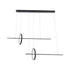 GLOBOSTAR® LINEARE 61290 Μοντέρνο Κρεμαστό Φωτιστικό Οροφής LED 67W 7504lm 300° AC 220-240V IP20 Ρυθμιζόμενο Λευκό CCT με Χειριστήριο από 2700K έως 6000K Dimmable - Lumileds SMD Chip - Μαύρο Ματ - Μ130 x Π25 x Υ60cm - 3 Χρόνια Εγγύηση