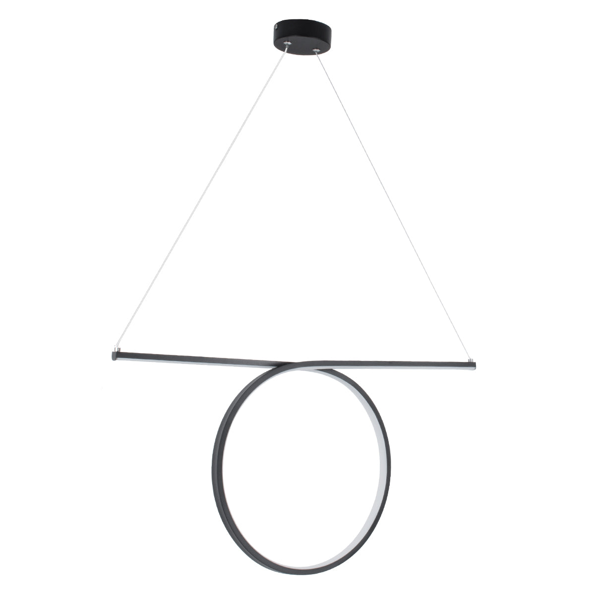 GLOBOSTAR® ROME 61294 Μοντέρνο Κρεμαστό Φωτιστικό Οροφής LED 24W 2640lm 200° AC 220-240V IP20 Ρυθμιζόμενο Λευκό CCT με On/Off 2700K/4500K/6000K - Lumileds SMD Chip - Μαύρο Ματ - Μ65.5 x Π4 x Υ33cm - 3 Χρόνια Εγγύηση - ledmania.gr