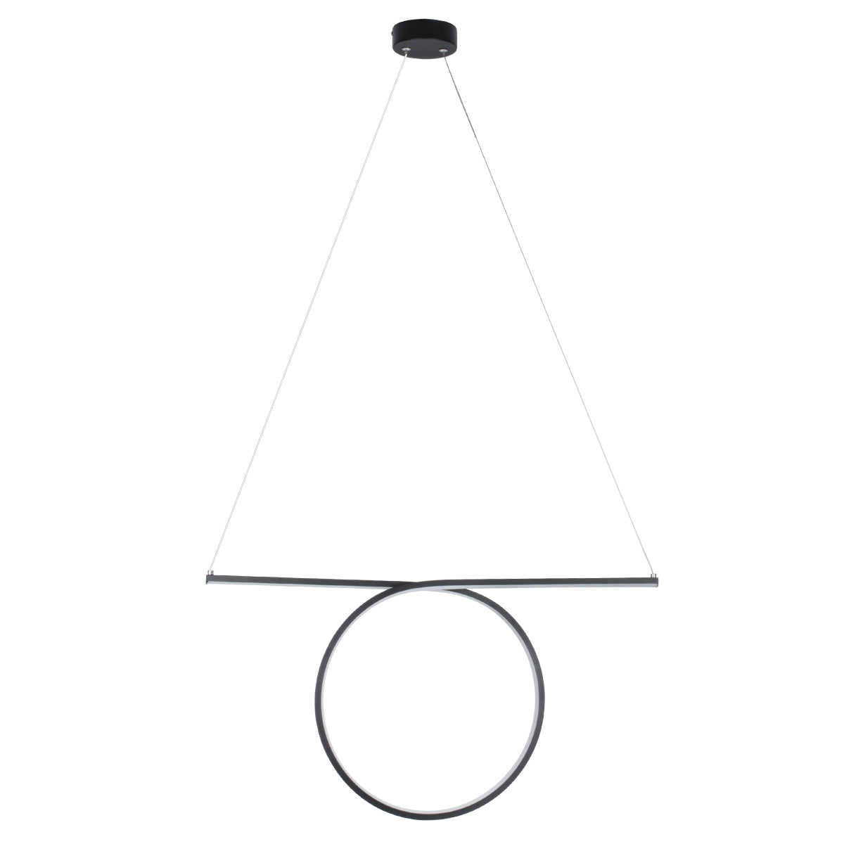 GLOBOSTAR® ROME 61294 Μοντέρνο Κρεμαστό Φωτιστικό Οροφής LED 24W 2640lm 200° AC 220-240V IP20 Ρυθμιζόμενο Λευκό CCT με On/Off 2700K/4500K/6000K - Lumileds SMD Chip - Μαύρο Ματ - Μ65.5 x Π4 x Υ33cm - 3 Χρόνια Εγγύηση - ledmania.gr