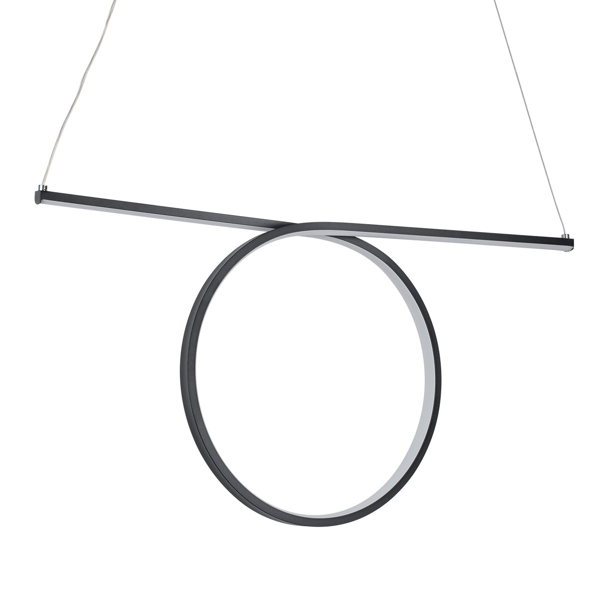 GLOBOSTAR® ROME 61294 Μοντέρνο Κρεμαστό Φωτιστικό Οροφής LED 24W 2640lm 200° AC 220-240V IP20 Ρυθμιζόμενο Λευκό CCT με On/Off 2700K/4500K/6000K - Lumileds SMD Chip - Μαύρο Ματ - Μ65.5 x Π4 x Υ33cm - 3 Χρόνια Εγγύηση - ledmania.gr