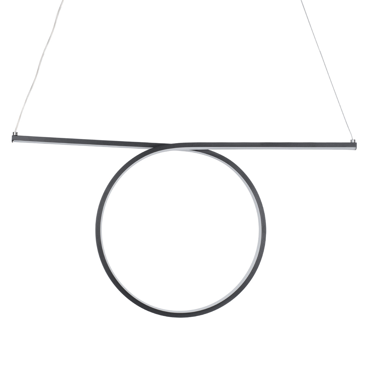 GLOBOSTAR® ROME 61294 Μοντέρνο Κρεμαστό Φωτιστικό Οροφής LED 24W 2640lm 200° AC 220-240V IP20 Ρυθμιζόμενο Λευκό CCT με On/Off 2700K/4500K/6000K - Lumileds SMD Chip - Μαύρο Ματ - Μ65.5 x Π4 x Υ33cm - 3 Χρόνια Εγγύηση - ledmania.gr