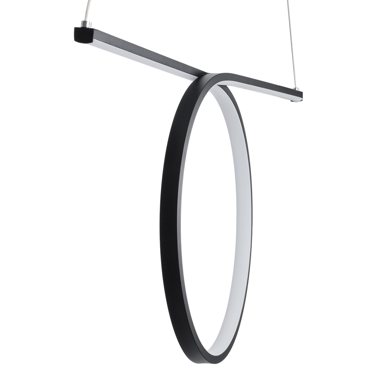 GLOBOSTAR® ROME 61294 Μοντέρνο Κρεμαστό Φωτιστικό Οροφής LED 24W 2640lm 200° AC 220-240V IP20 Ρυθμιζόμενο Λευκό CCT με On/Off 2700K/4500K/6000K - Lumileds SMD Chip - Μαύρο Ματ - Μ65.5 x Π4 x Υ33cm - 3 Χρόνια Εγγύηση - ledmania.gr