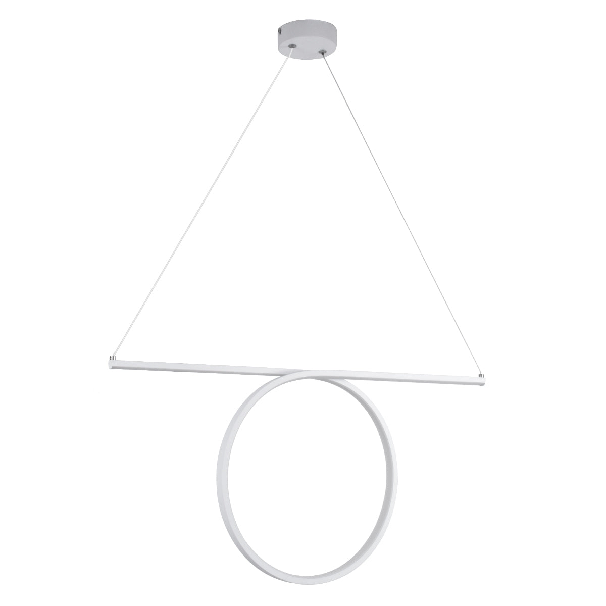 GLOBOSTAR® ROME 61295 Μοντέρνο Κρεμαστό Φωτιστικό Οροφής LED 24W 2640lm 200° AC 220-240V IP20 Ρυθμιζόμενο Λευκό CCT με On/Off 2700K/4500K/6000K - Lumileds SMD Chip - Λευκό Ματ - Μ65.5 x Π4 x Υ33cm - 3 Χρόνια Εγγύηση - ledmania.gr