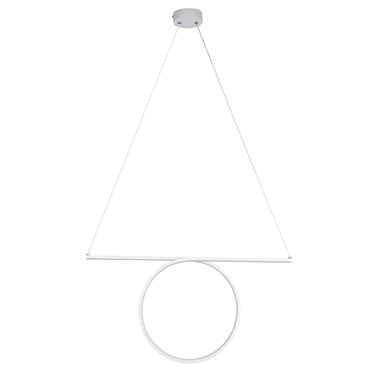 GLOBOSTAR® ROME 61295 Μοντέρνο Κρεμαστό Φωτιστικό Οροφής LED 24W 2640lm 200° AC 220-240V IP20 Ρυθμιζόμενο Λευκό CCT με On/Off 2700K/4500K/6000K - Lumileds SMD Chip - Λευκό Ματ - Μ65.5 x Π4 x Υ33cm - 3 Χρόνια Εγγύηση - ledmania.gr
