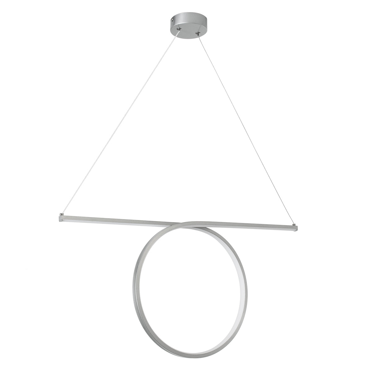 GLOBOSTAR® ROME 61296 Μοντέρνο Κρεμαστό Φωτιστικό Οροφής LED 24W 2640lm 200° AC 220-240V IP20 Ρυθμιζόμενο Λευκό CCT με On/Off 2700K/4500K/6000K - Lumileds SMD Chip - Νίκελ Βούρτσας - Μ65.5 x Π4 x Υ33cm - 3 Χρόνια Εγγύηση - ledmania.gr