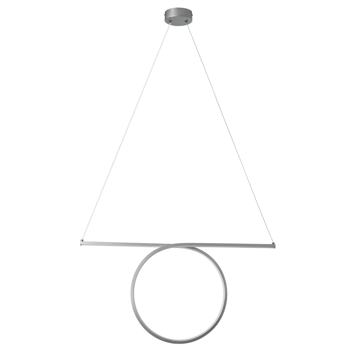 GLOBOSTAR® ROME 61296 Μοντέρνο Κρεμαστό Φωτιστικό Οροφής LED 24W 2640lm 200° AC 220-240V IP20 Ρυθμιζόμενο Λευκό CCT με On/Off 2700K/4500K/6000K - Lumileds SMD Chip - Νίκελ Βούρτσας - Μ65.5 x Π4 x Υ33cm - 3 Χρόνια Εγγύηση - ledmania.gr