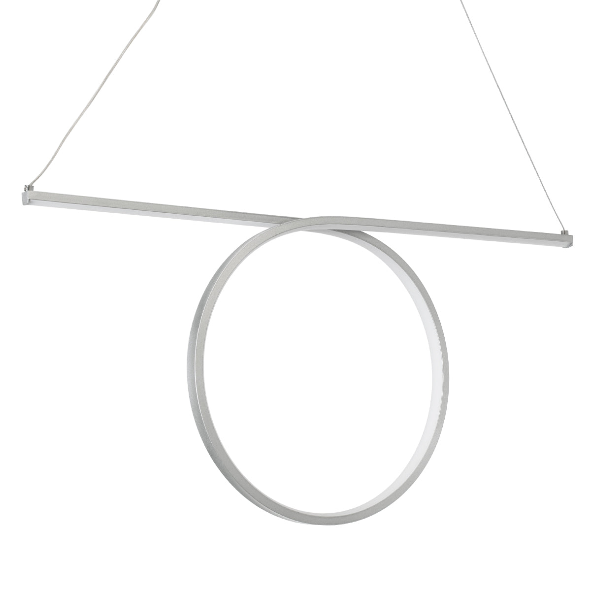 GLOBOSTAR® ROME 61296 Μοντέρνο Κρεμαστό Φωτιστικό Οροφής LED 24W 2640lm 200° AC 220-240V IP20 Ρυθμιζόμενο Λευκό CCT με On/Off 2700K/4500K/6000K - Lumileds SMD Chip - Νίκελ Βούρτσας - Μ65.5 x Π4 x Υ33cm - 3 Χρόνια Εγγύηση - ledmania.gr