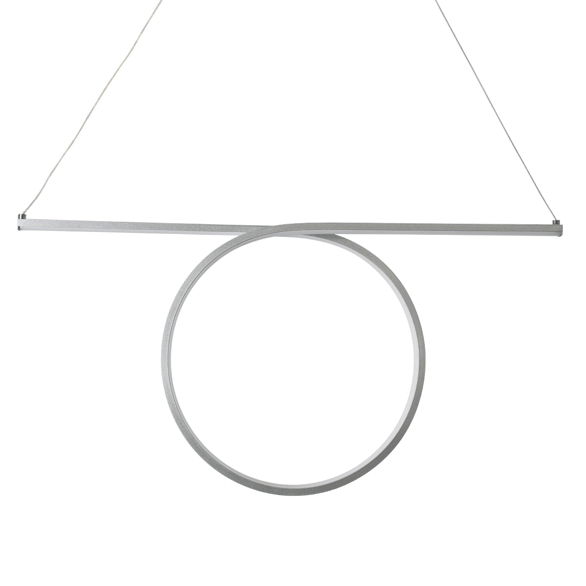 GLOBOSTAR® ROME 61296 Μοντέρνο Κρεμαστό Φωτιστικό Οροφής LED 24W 2640lm 200° AC 220-240V IP20 Ρυθμιζόμενο Λευκό CCT με On/Off 2700K/4500K/6000K - Lumileds SMD Chip - Νίκελ Βούρτσας - Μ65.5 x Π4 x Υ33cm - 3 Χρόνια Εγγύηση - ledmania.gr