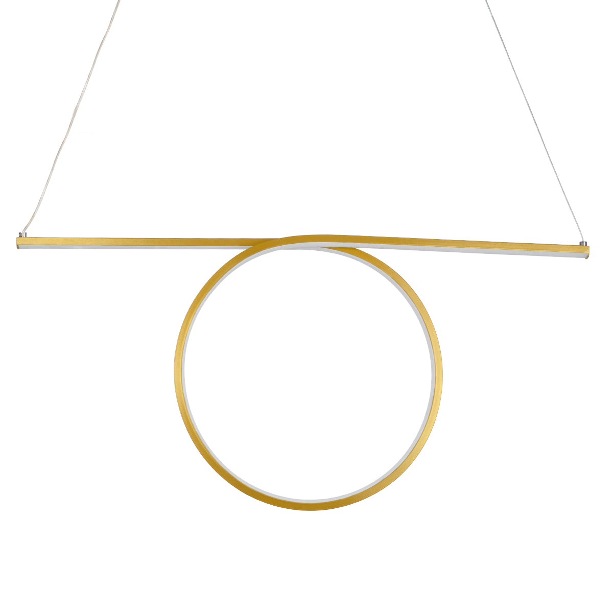 GLOBOSTAR® ROME 61297 Μοντέρνο Κρεμαστό Φωτιστικό Οροφής LED 24W 2640lm 200° AC 220-240V IP20 Ρυθμιζόμενο Λευκό CCT με On/Off 2700K/4500K/6000K - Lumileds SMD Chip - Χρυσό Βούρτσας - Μ65.5 x Π4 x Υ33cm - 3 Χρόνια Εγγύηση - ledmania.gr