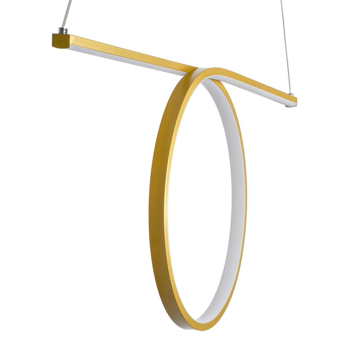 GLOBOSTAR® ROME 61297 Μοντέρνο Κρεμαστό Φωτιστικό Οροφής LED 24W 2640lm 200° AC 220-240V IP20 Ρυθμιζόμενο Λευκό CCT με On/Off 2700K/4500K/6000K - Lumileds SMD Chip - Χρυσό Βούρτσας - Μ65.5 x Π4 x Υ33cm - 3 Χρόνια Εγγύηση - ledmania.gr