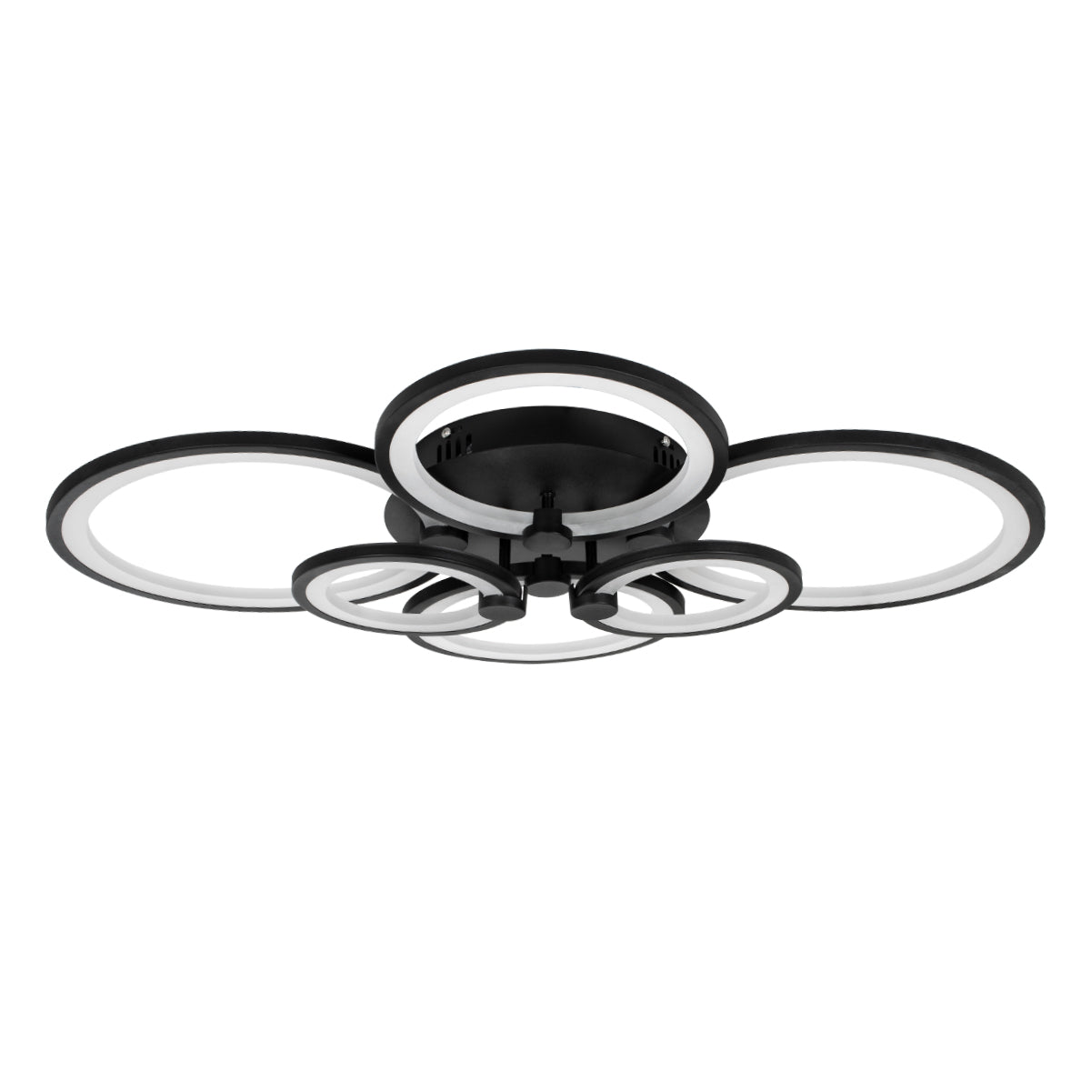 GloboStar® ROYAL-R 61323 Φωτιστικό Οροφής Design LED CCT 135W 16200lm 360° AC 220-240V - Εναλλαγή Φωτισμού μέσω Τηλεχειριστηρίου All In One Ψυχρό 6000k+Φυσικό 4500k+Θερμό 2700k Dimmable Μ80.5 x Π59 x Υ12cm - Μαύρο - 3 Years Warranty - ledmania.gr