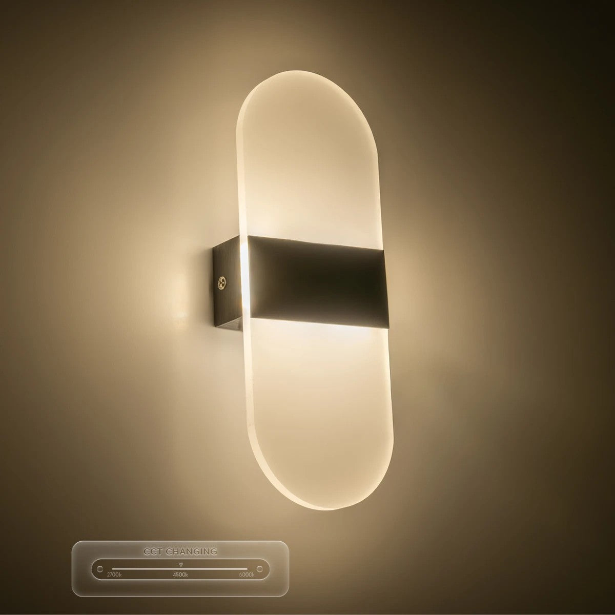 GLOBOSTAR® RARE 61337 Μοντέρνο Φωτιστικό Τοίχου - Απλίκα LED 5W 600lm 180° AC 220-240V IP20 Ρυθμιζόμενο Λευκό CCT με On/Off 2700K/4500K/6000K - Lumileds SMD Chip - Μαύρο Ματ - Μ10 x Π5 x Υ27.5cm - 3 Χρόνια Εγγύηση - ledmania.gr