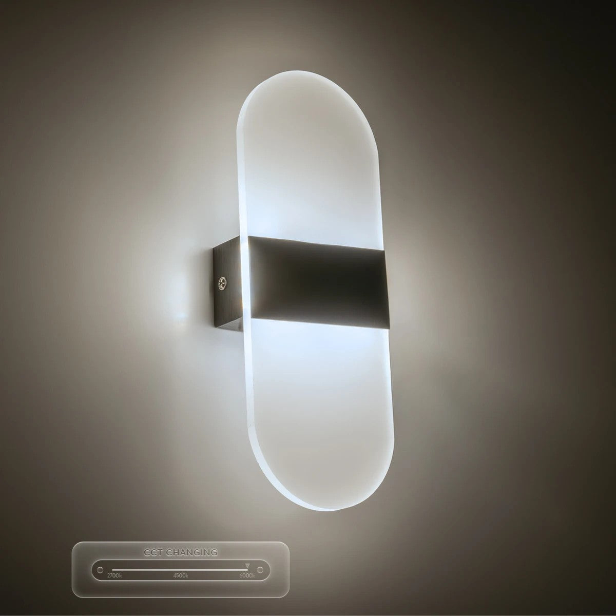GLOBOSTAR® RARE 61337 Μοντέρνο Φωτιστικό Τοίχου - Απλίκα LED 5W 600lm 180° AC 220-240V IP20 Ρυθμιζόμενο Λευκό CCT με On/Off 2700K/4500K/6000K - Lumileds SMD Chip - Μαύρο Ματ - Μ10 x Π5 x Υ27.5cm - 3 Χρόνια Εγγύηση - ledmania.gr