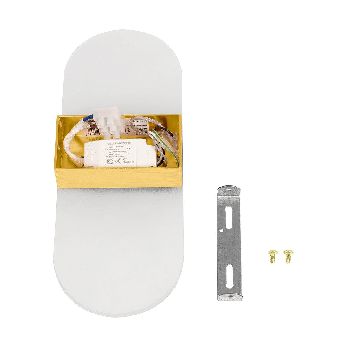 GLOBOSTAR® RARE 61338 Μοντέρνο Φωτιστικό Τοίχου - Απλίκα LED 5W 600lm 180° AC 220-240V IP20 Ρυθμιζόμενο Λευκό CCT με On/Off 2700K/4500K/6000K - Lumileds SMD Chip - Χρυσό Βούρτσας - Μ10 x Π5 x Υ27.5cm - 3 Χρόνια Εγγύηση - ledmania.gr