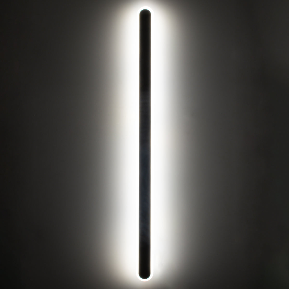 GLOBOSTAR® HOUSTON 61349 Μοντέρνο Φωτιστικό Τοίχου - Απλίκα LED 24W 2880lm 360° AC 220-240V IP20 Ρυθμιζόμενο Λευκό CCT με On/Off 2700K/4500K/6000K - Lumileds SMD Chip - Μαύρο Ματ - Μ6 x Π3 x Υ100cm - 3 Χρόνια Εγγύηση