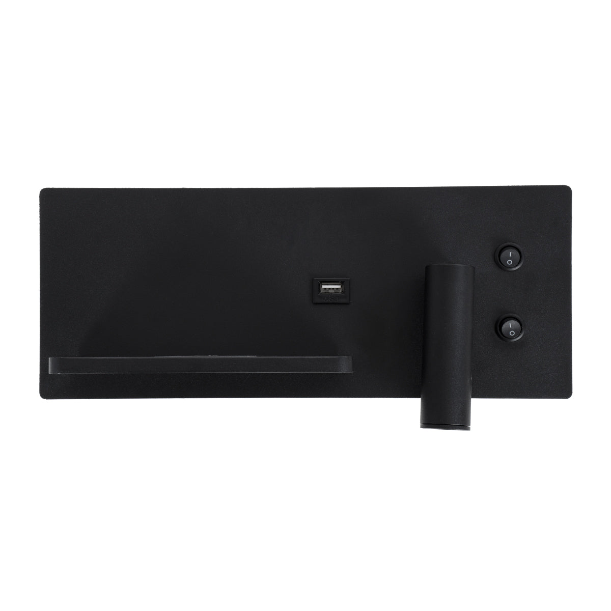 GloboStar® PALADIN 61351 Μοντέρνο Φωτιστικό Τοίχου - Απλίκα Ξενοδοχείου Bed Side LED 6W 720lm 36° AC 220-240V - Reading Light & Κρυφός Φωτισμός - Φορτιστές USB 3A & Wireless 20W - Μ30 x Π11 x Υ12cm - Φυσικό Λευκό 4500K - Μαύρο - Αριστερό - ledmania.gr