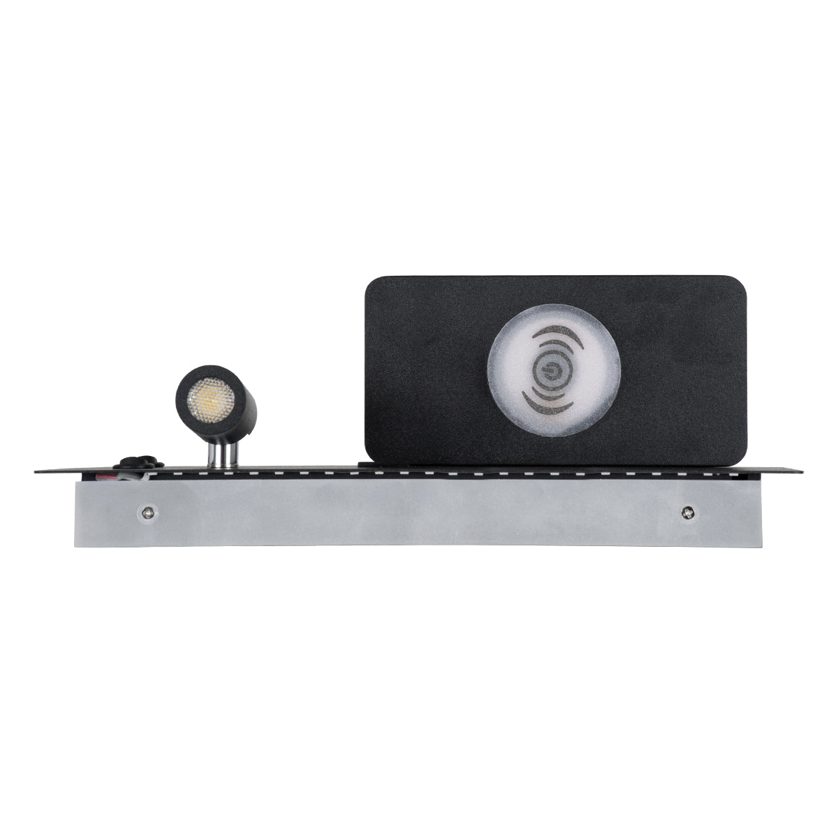 GloboStar® PALADIN 61351 Μοντέρνο Φωτιστικό Τοίχου - Απλίκα Ξενοδοχείου Bed Side LED 6W 720lm 36° AC 220-240V - Reading Light & Κρυφός Φωτισμός - Φορτιστές USB 3A & Wireless 20W - Μ30 x Π11 x Υ12cm - Φυσικό Λευκό 4500K - Μαύρο - Αριστερό - ledmania.gr
