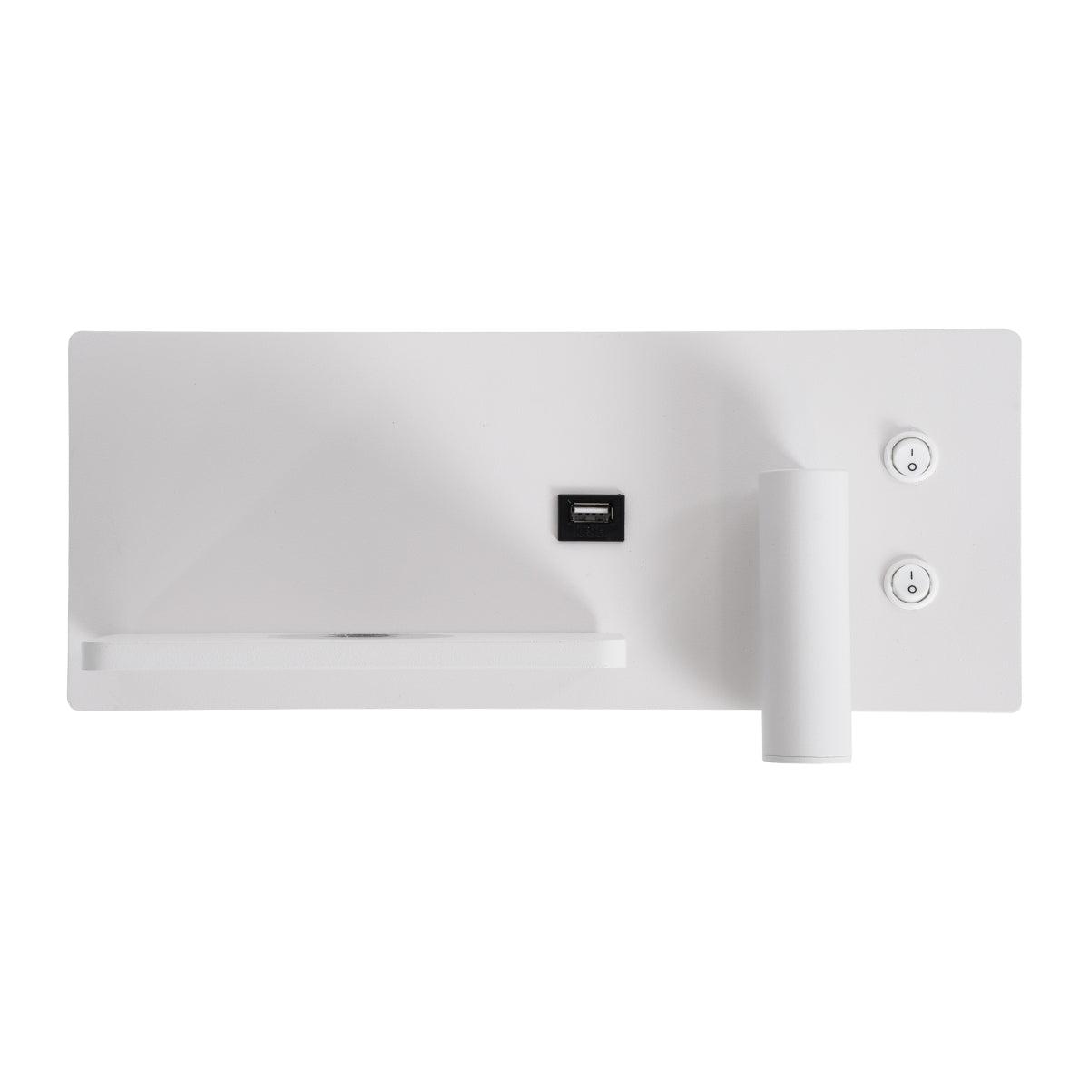 GloboStar® PALADIN 61353 Μοντέρνο Φωτιστικό Τοίχου - Απλίκα Ξενοδοχείου Bed Side LED 6W 720lm 36° AC 220-240V - Reading Light & Κρυφός Φωτισμός - Φορτιστές USB 3A & Wireless 20W - Μ30 x Π11 x Υ12cm - Φυσικό Λευκό 4500K - Λευκό - Αριστερό - ledmania.gr