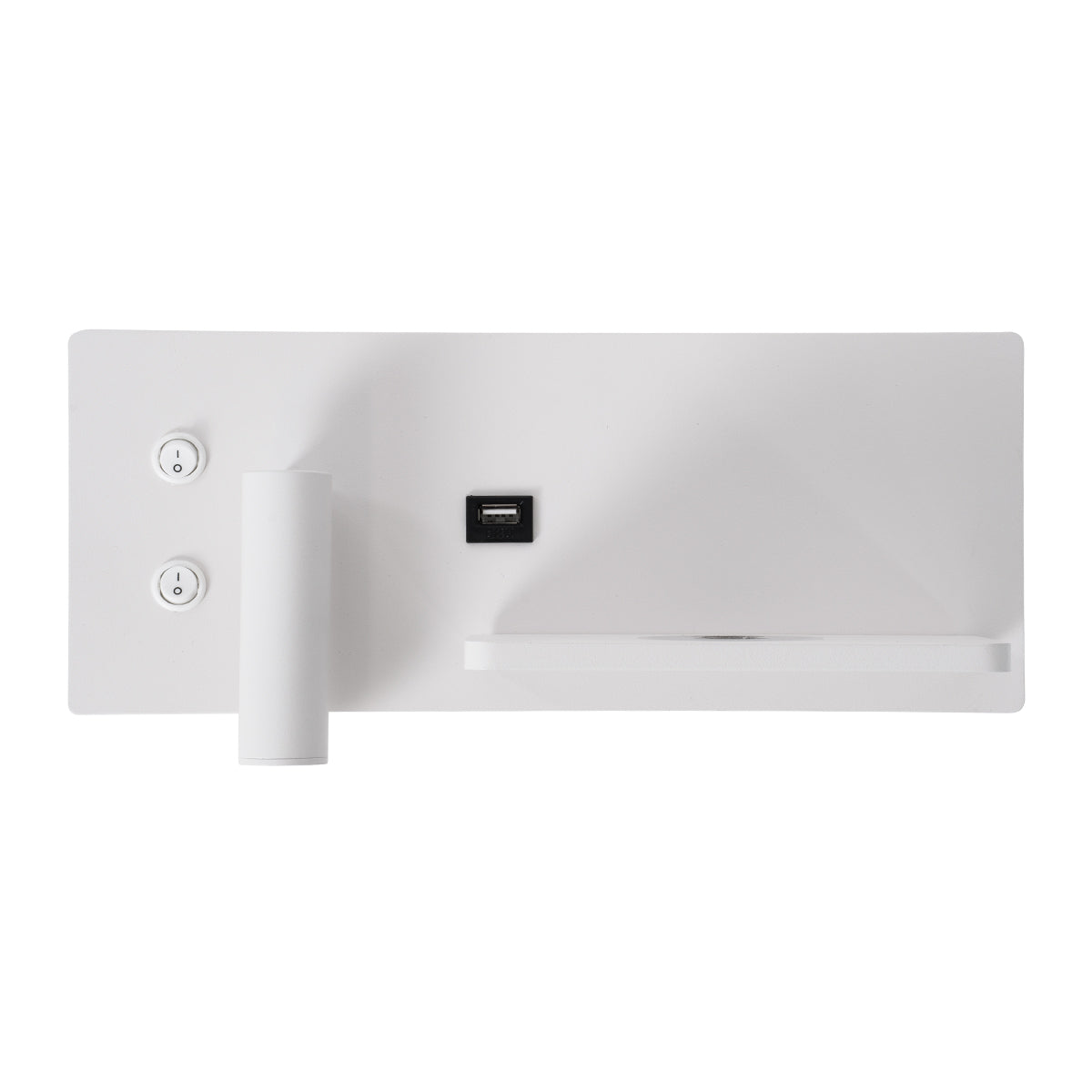 GloboStar® PALADIN 61354 Μοντέρνο Φωτιστικό Τοίχου - Απλίκα Ξενοδοχείου Bed Side LED 6W 720lm 36° AC 220-240V - Reading Light & Κρυφός Φωτισμός - Φορτιστές USB 3A & Wireless 20W - Μ30 x Π11 x Υ12cm - Φυσικό Λευκό 4500K - Λευκό - Δεξί - ledmania.gr