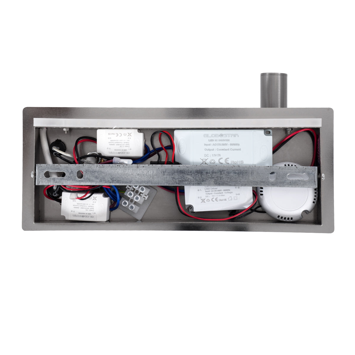 GloboStar® PALADIN 61356 Μοντέρνο Φωτιστικό Τοίχου - Απλίκα Ξενοδοχείου Bed Side LED 6W 720lm 36° AC 220-240V - Reading Light & Κρυφός Φωτισμός - Φορτιστές USB 3A & Wireless 20W - Μ30 x Π11 x Υ12cm - Φυσικό Λευκό 4500K - Νίκελ Βούρτσας - Δεξί - ledmania.gr