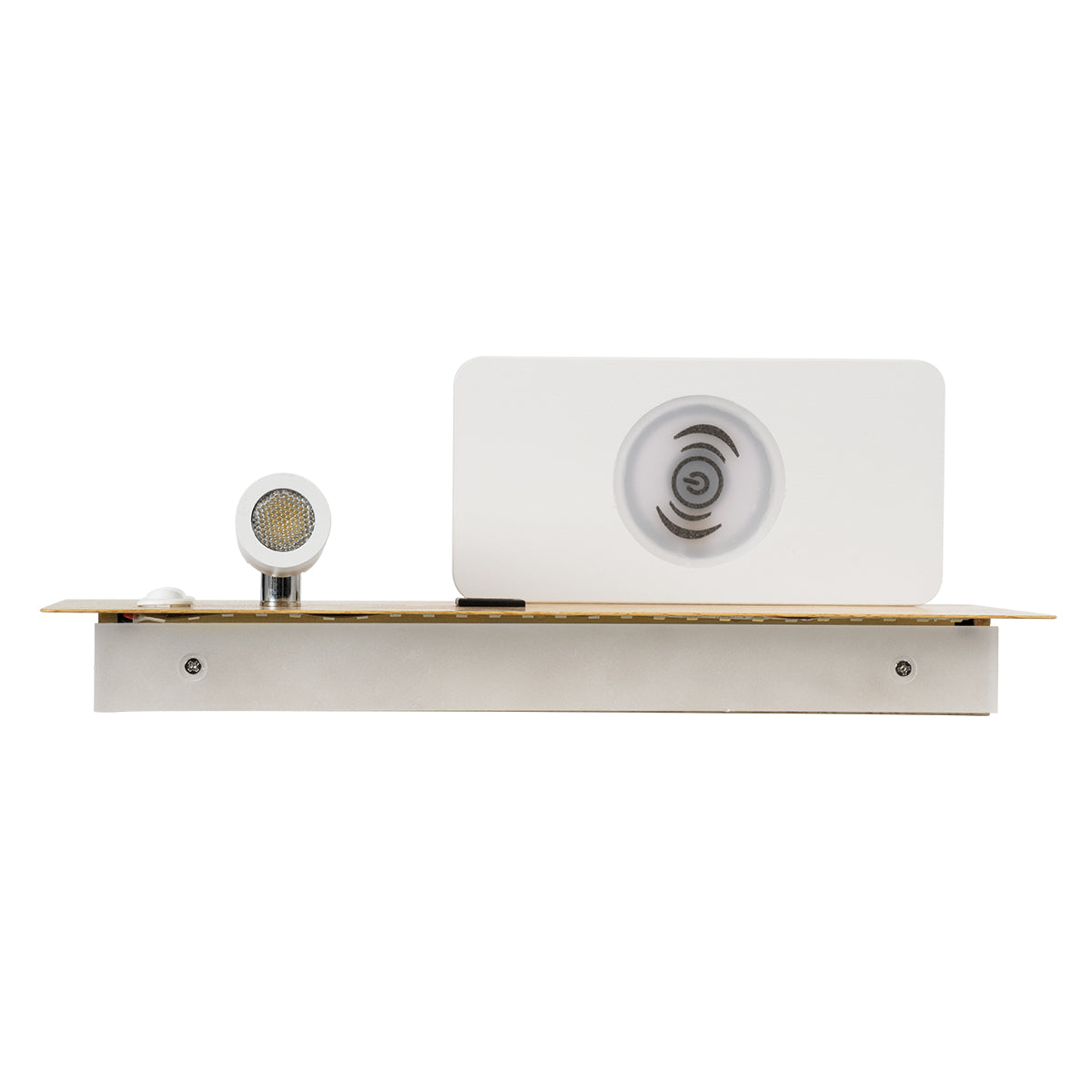 GloboStar® PALADIN 61359 Μοντέρνο Φωτιστικό Τοίχου - Απλίκα Ξενοδοχείου Bed Side LED 6W 720lm 36° AC 220-240V - Reading Light & Κρυφός Φωτισμός - Φορτιστές USB 3A & Wireless 20W - Μ30 x Π11 x Υ12cm - Φυσικό Λευκό 4500K - Ξύλο & Λευκό - Αριστερό - ledmania.gr