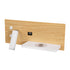 GloboStar® PALADIN 61360 Μοντέρνο Φωτιστικό Τοίχου - Απλίκα Ξενοδοχείου Bed Side LED 6W 720lm 36° AC 220-240V - Reading Light & Κρυφός Φωτισμός - Φορτιστές USB 3A & Wireless 20W - Μ30 x Π11 x Υ12cm - Φυσικό Λευκό 4500K - Ξύλο & Λευκό - Δεξί - ledmania.gr