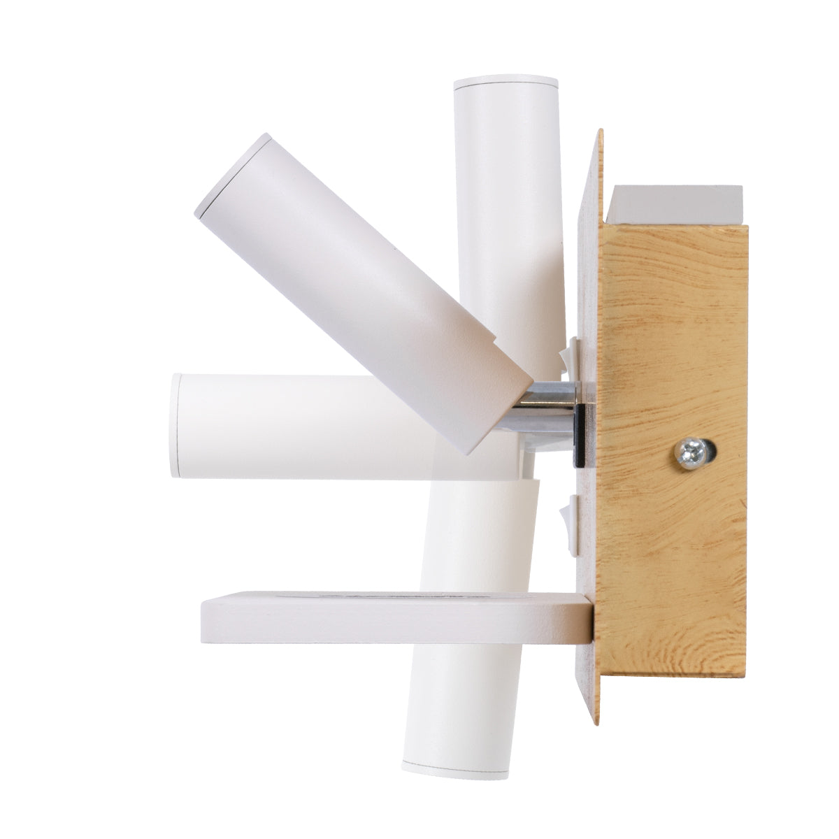 GloboStar® PALADIN 61360 Μοντέρνο Φωτιστικό Τοίχου - Απλίκα Ξενοδοχείου Bed Side LED 6W 720lm 36° AC 220-240V - Reading Light & Κρυφός Φωτισμός - Φορτιστές USB 3A & Wireless 20W - Μ30 x Π11 x Υ12cm - Φυσικό Λευκό 4500K - Ξύλο & Λευκό - Δεξί - ledmania.gr