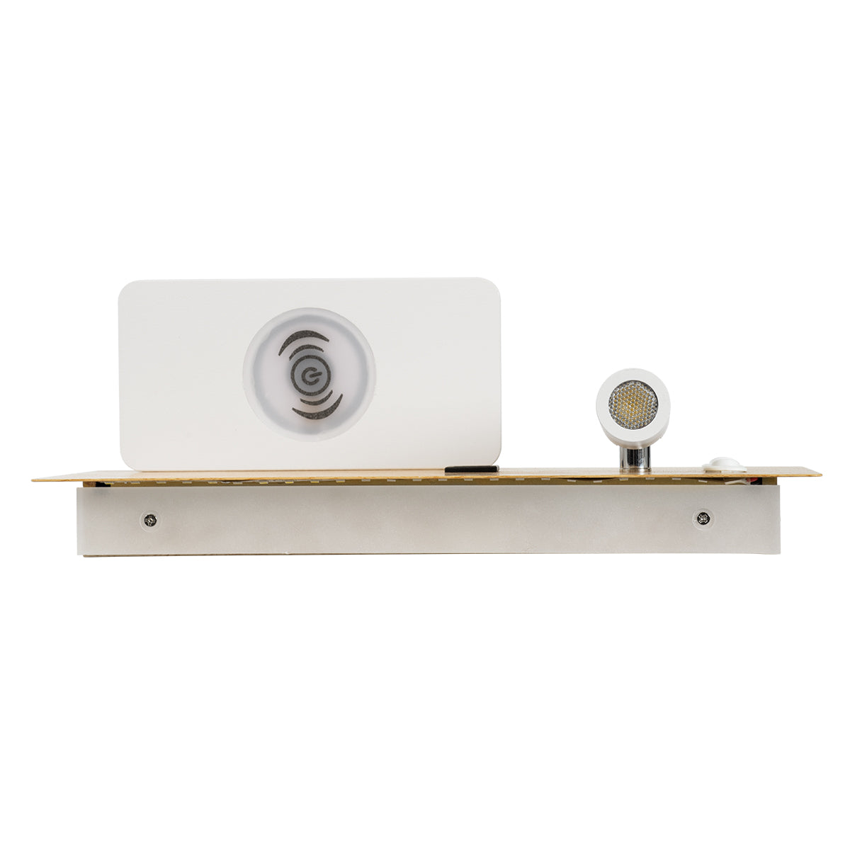 GloboStar® PALADIN 61360 Μοντέρνο Φωτιστικό Τοίχου - Απλίκα Ξενοδοχείου Bed Side LED 6W 720lm 36° AC 220-240V - Reading Light & Κρυφός Φωτισμός - Φορτιστές USB 3A & Wireless 20W - Μ30 x Π11 x Υ12cm - Φυσικό Λευκό 4500K - Ξύλο & Λευκό - Δεξί - ledmania.gr