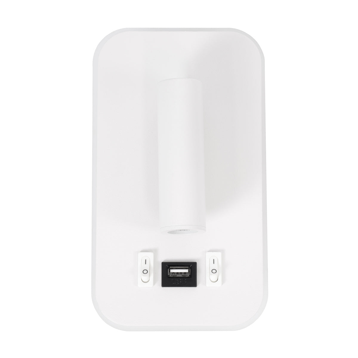 GLOBOSTAR® LADY-O 61364 Μοντέρνο Φωτιστικό Τοίχου - Απλίκα Ξενοδοχείου Reading Light με Φορτιστή USB 3A LED 10W 1000lm 36° & 360° AC 220-240V IP20 Φυσικό Λευκό 4500K - Bridgelux COB Chip & TÜV SÜD Driver - Λευκό Ματ - Μ10.5 x Π10 x Υ18.5cm - 3 Χρόνια Ε...