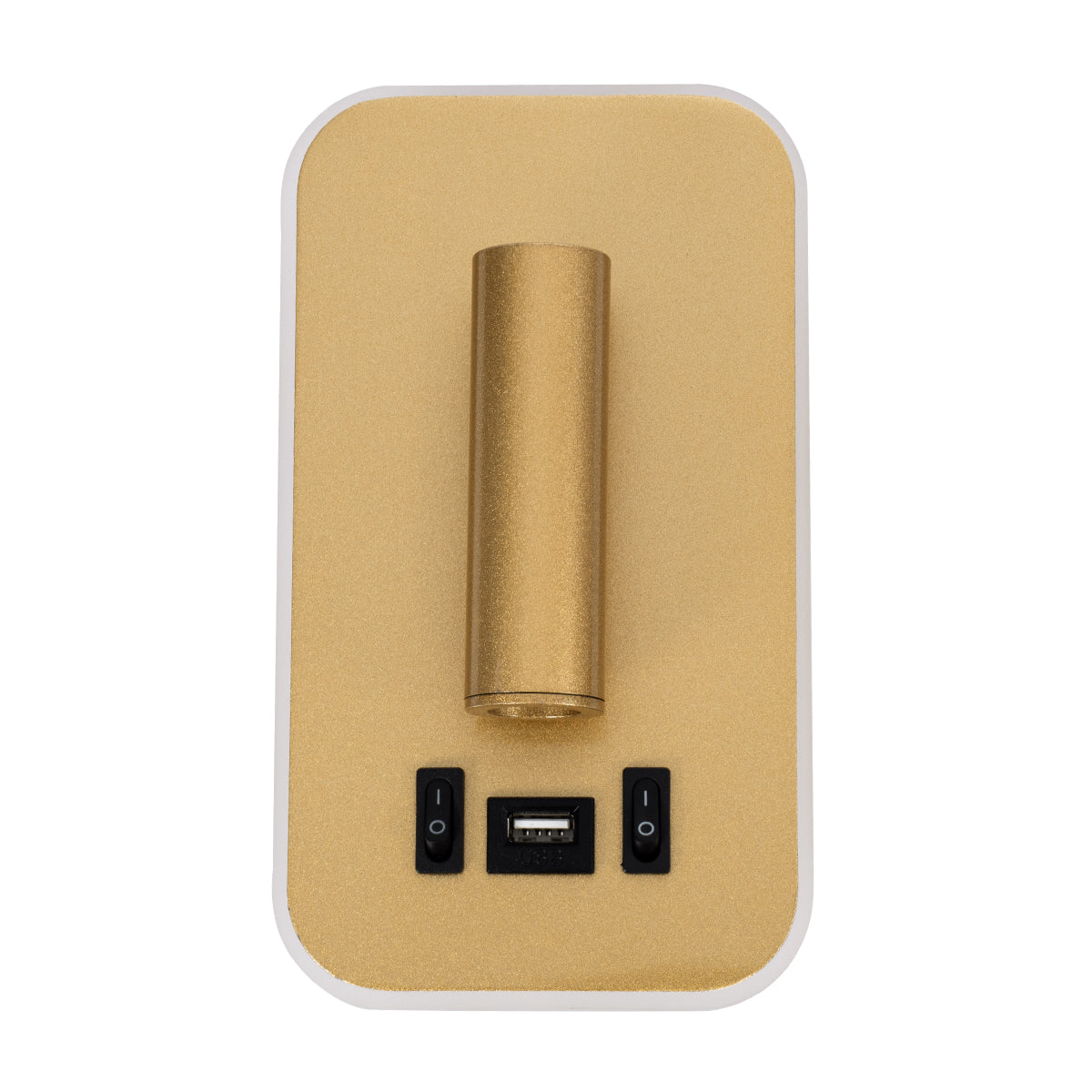 GLOBOSTAR® LADY-O 61366 Μοντέρνο Φωτιστικό Τοίχου - Απλίκα Ξενοδοχείου Reading Light με Φορτιστή USB 3A LED 10W 1000lm 36° & 360° AC 220-240V IP20 Φυσικό Λευκό 4500K - Bridgelux COB Chip & TÜV SÜD Driver - Χρυσό Βούρτσας - Μ10.5 x Π10 x Υ18.5cm - 3 Χρό...